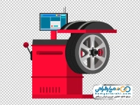 تصویر وکتوری تجهیزات نصب لاستیک کامپیوتری