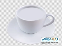تصویر png فنجان و نعلبکی سرامیکی سفید