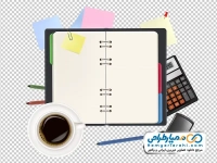 تصویر وکتوری ماشین حساب و لوازم اداری