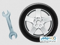تصویر png تایر ماشین و آچار