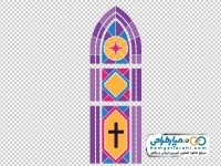 تصویر وکتوری پنجره رنگی کلیسا