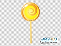 فایل png آبنبات چوبی مارپیچی زرد