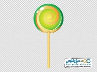 فایل png آبنبات چوبی مارپیچی سبز