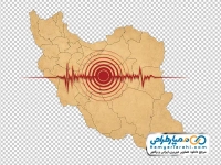 تصویر وکتوری نقشه ایران با امواج زلزله