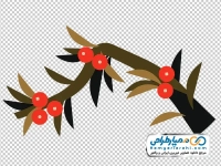 عکس وکتوری شاخه درخت با توت زمستانی