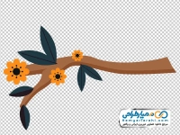 عکس وکتوری شاخه درخت با گل های نارنجی