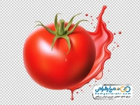 تصویر وکتوری گوجه با پاشش آب گوجه