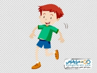 تصویر کارتونی پسر بچه در حال بازی