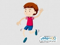 تصویر کارتونی پسر بچه در حال دویدن
