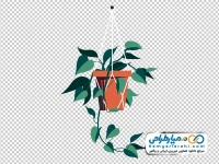 دانلود تصویر وکتوری گلدان گل آپارتمانی آویزان