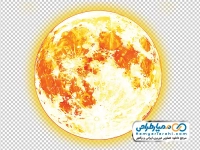 تصویر png ماه کامل به رنگ نارنجی