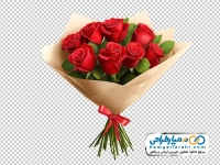 تصویر png دسته گل رز قرمز