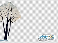 نقاشی وکتوری درخت زمستانی