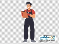 تصویر وکتوری کارگر تدارکات انبار