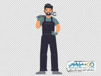 عکس وکتوری مرد تعمیرکار با آچار در دست