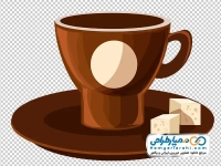 تصویر وکتوری فنجان چای با حبه قند