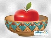 عکس وکتوری سیب قرمز در کاسه سفالی