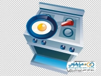عکس وکتوری ماهیتابه تخم مرغ نیمرو روی اجاق گاز