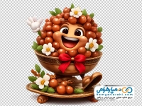 تصویر کارتونی ظرف سنجد خندان عید نوروز