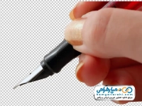 تصویر با کیفیت خودنویس در دست