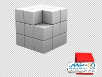 تصویر با کیفیت مکعب های 27 تایی سفید