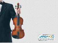 عکس png ویولن در دست نوازنده مرد