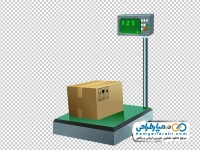 عکس وکتوری جعبه کارتنی روی باسکول