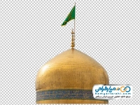عکس گنبد امام رضا با پرچم سبز نصر من الله و فتح القریب