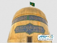 عکس گنبد حضرت علی بن موسی الرضا با پرچم سبز نصر من الله و فتح القریب