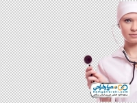 تصویر png پرستار با گوشی پزشکی