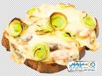 عکس png نان تست با پنیر آب شده