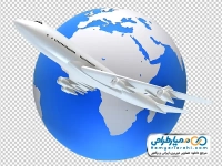تصویر وکتوری هواپیما به دور کره زمین