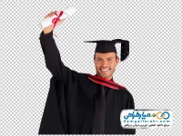 عکس پسر جوان با لباس فارغ التحصیلی