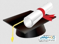 تصویر وکتوری کلاه و دیپلم فارغ التحصیلی