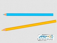 تصویر وکتوری مداد آبی و زرد