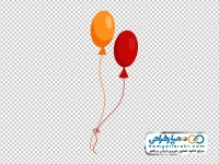 نقاشی بادکنک قرمز و نارنجی