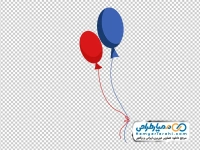 فایل png بادکنک قرمز و آبی