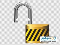 عکس وکتوری قفل آویز با خطوط زرد و مشکی