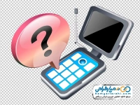 تصویر وکتوری گوشی تاشو با آیکون علامت سوال