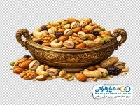 تصویر وکتوری آجیل در ظرف پذیرایی
