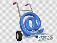 تصویر png لوگو ایمیل روی چرخ باربری