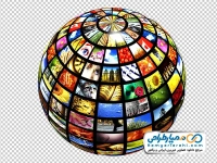 تصویر وکتوری عکس های مختلف روی کره زمین