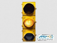 تصویر png چراغ راهنمایی و رانندگی با چراغ زرد روشن