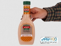 تصویر بدون پس زمینه سس فرانسوی دلپذیر در دست