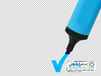 تصویر با کیفیت ماژیک علامت زن آبی با علامت تیک