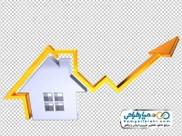 عکس وکتوری خانه با فلش طلایی رو به رشد