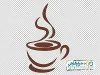 تصویر دوربری فنجان قهوه با بخار