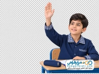 عکس png دانش آموز پسر پشت میز مدرسه